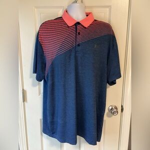 Under Armour blue and coral polo short sleeved shirt-size xl